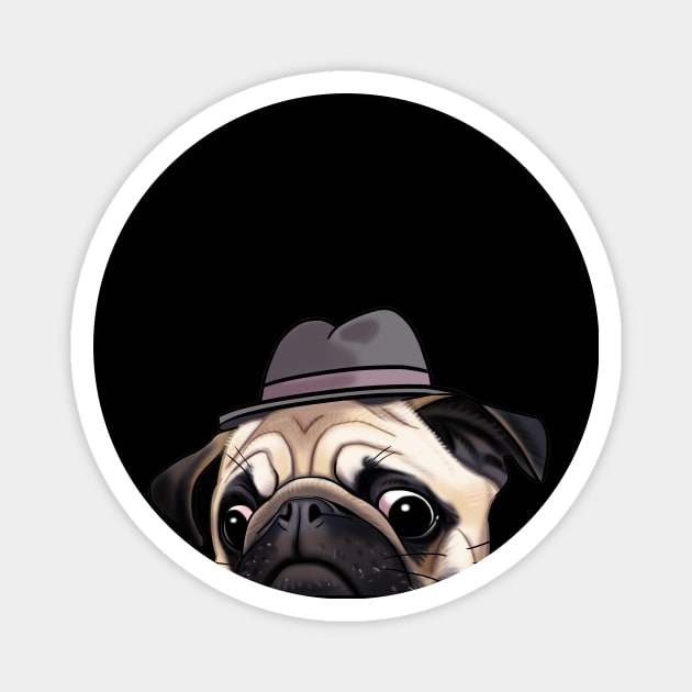 Pug Wearing a Hat Magnet by Toss4Pon